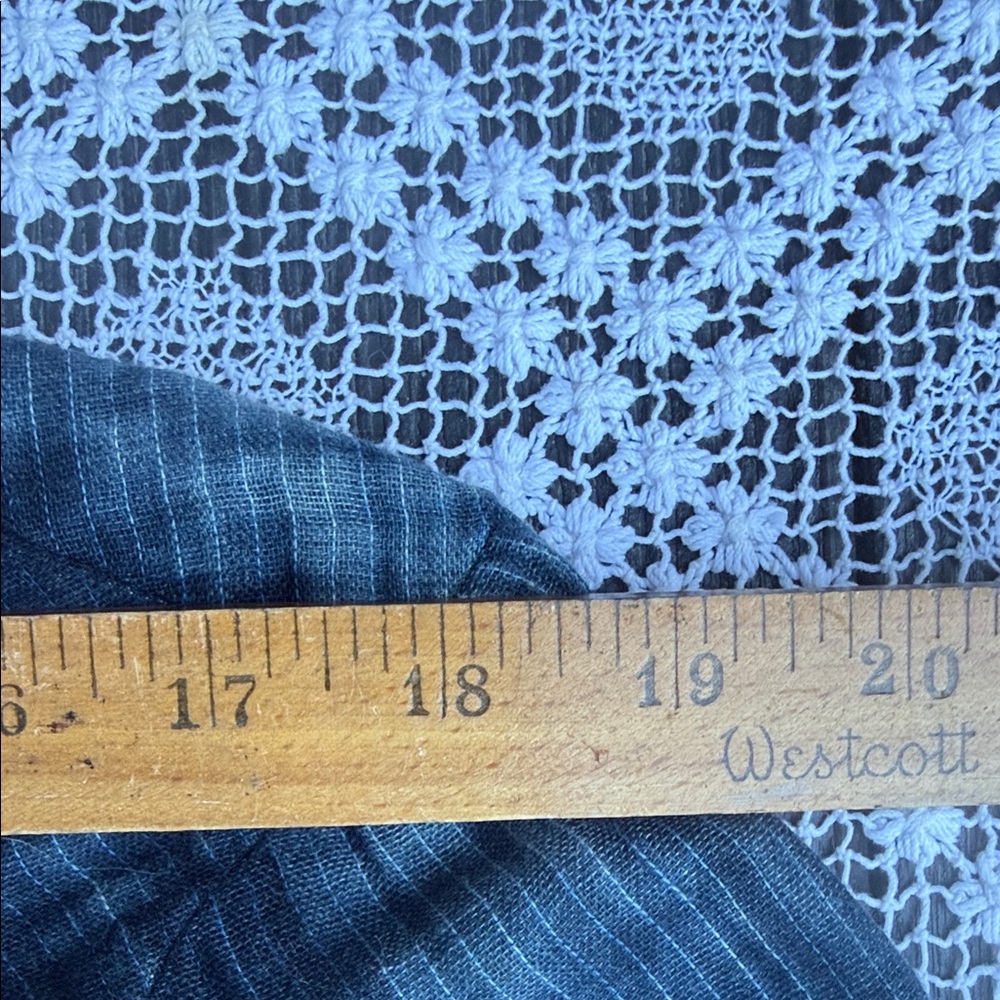 Ryan Michael Indigo Washed Cotton Flounce Sleeve Shirt w/ Buffalo Buttons XXL - Picture 12 of 14